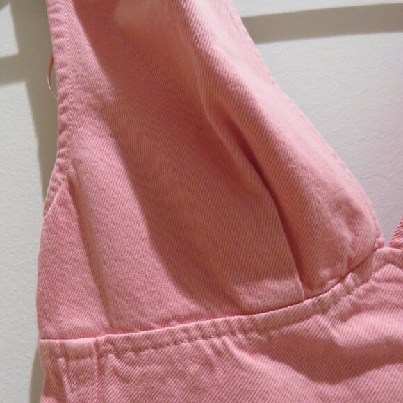 MARQUES' ALMEIDA Fringed Hem Top in Drill Pink Denim Preppy Feminine Y2K NWT - Picture 7 of 15